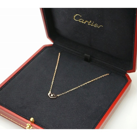 Cartier C Heart Heart Symbol Necklace Gold Diamond - Picture 6 of 6
